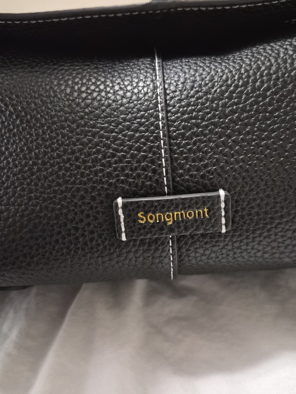 Songmont Black Pebbled Leather Crossbody - Picture 7 of 9